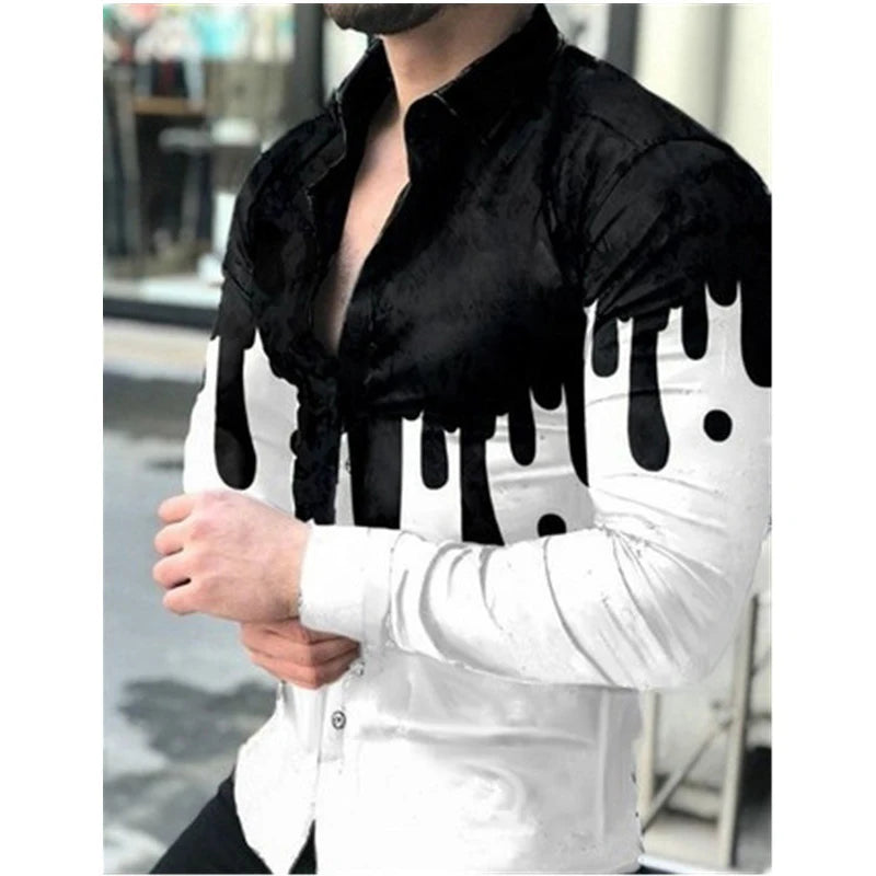Luxury Newspaper Text Art Fashion Shirt