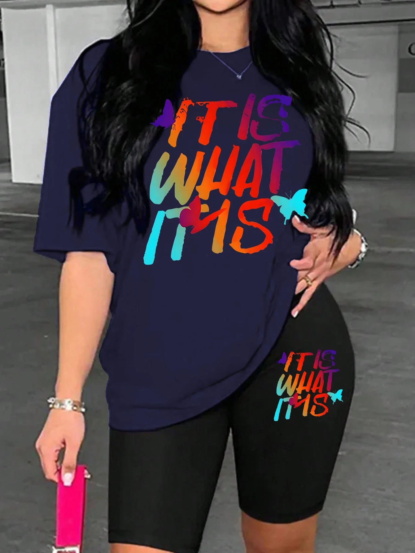 Colored Letters Printing Shirt & Shorts