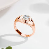 18K Gold Plated Moissanite Ring D Color VVS 1ct S925