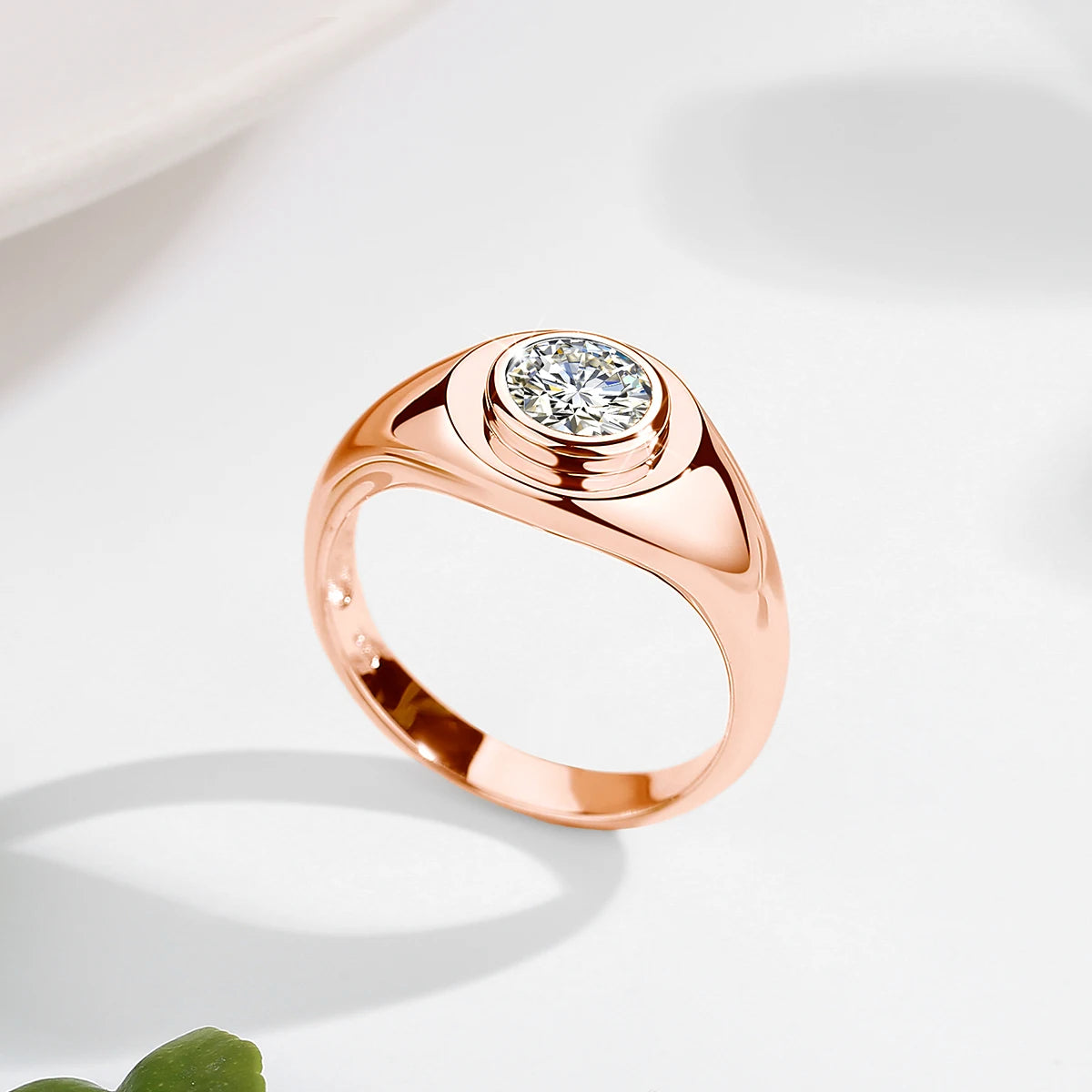 18K Gold Plated Moissanite Ring D Color VVS 1ct S925