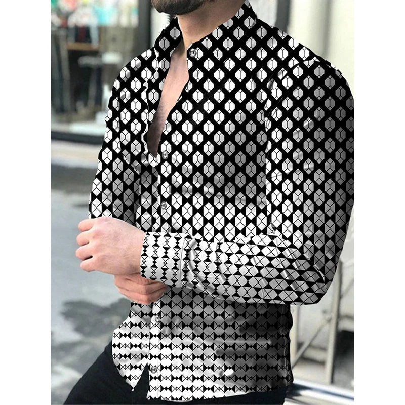 Luxury Newspaper Text Art Fashion Shirt