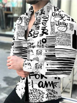 Luxury Newspaper Text Art Fashion Shirt