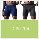 2pcs/Lot underpants leg up long boxer shorts man underwear panties for men pouch male trunks mesh calzoncillo hombre sexy boxers