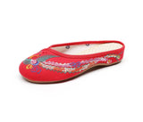 Embroidered Phoenix Women Cotton Close Slippers