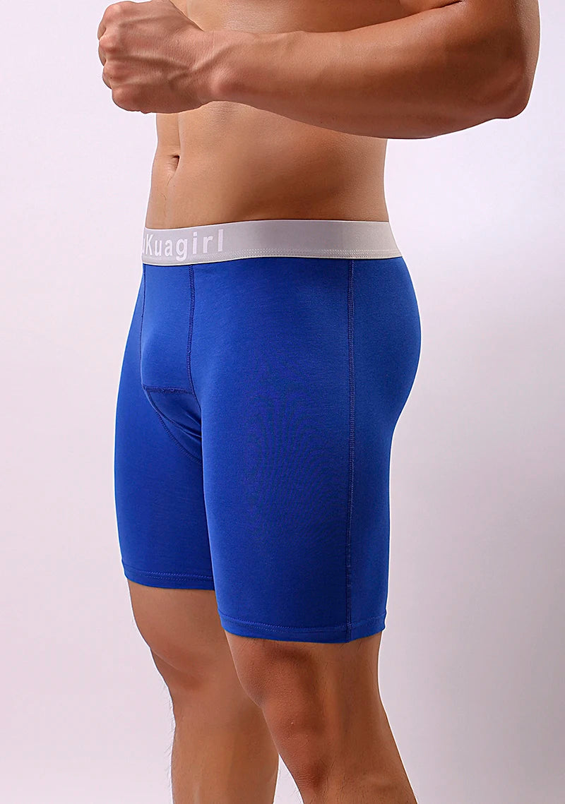 Men's Underwear Pure Cotton Lengthened Boxer Pants Sports Sweat Absorbing Comfortable Fitness Pants To Prevent Abrasion Of Legs