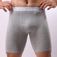 Men's Underwear Pure Cotton Lengthened Boxer Pants Sports Sweat Absorbing Comfortable Fitness Pants To Prevent Abrasion Of Legs
