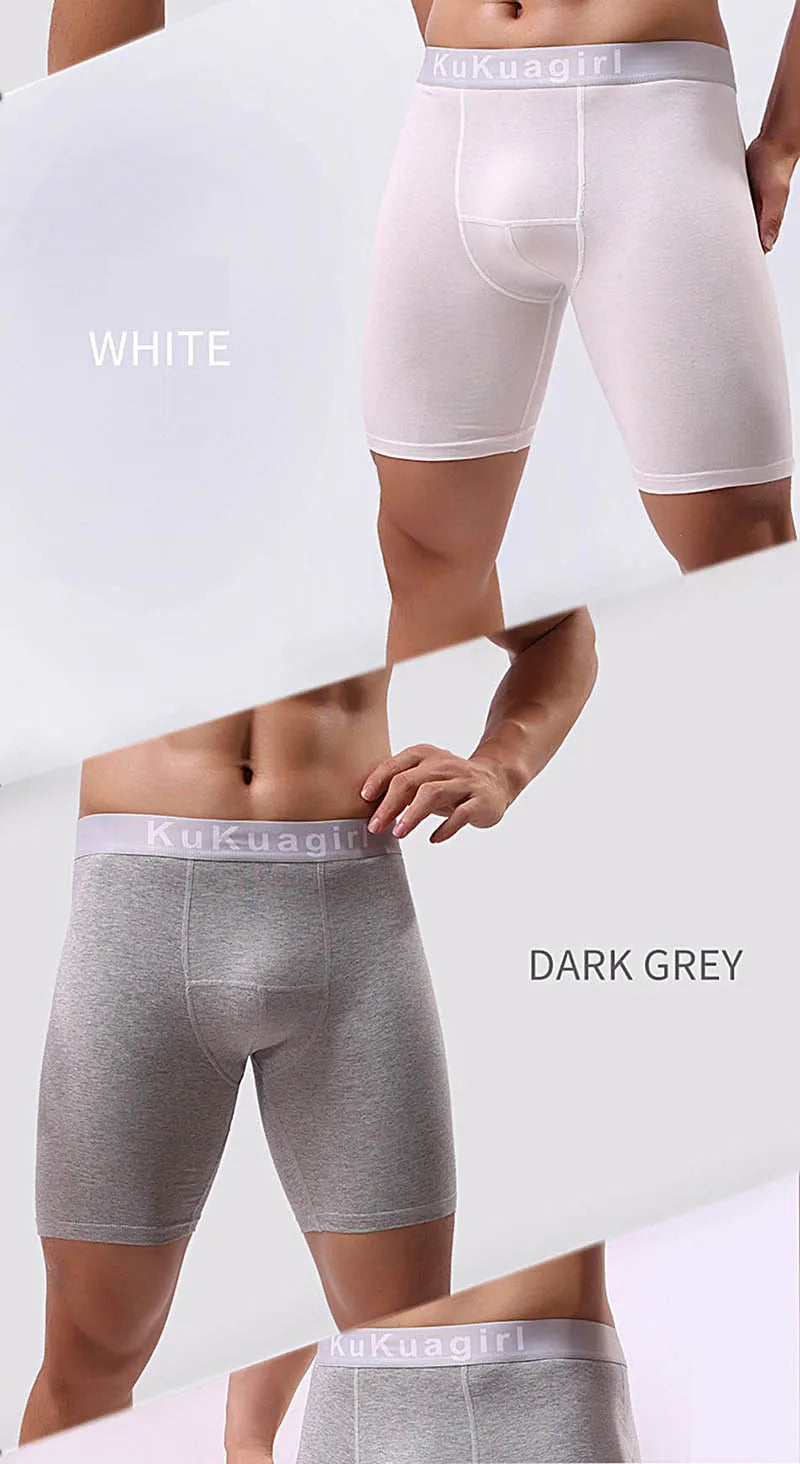 Men's Underwear Pure Cotton Lengthened Boxer Pants Sports Sweat Absorbing Comfortable Fitness Pants To Prevent Abrasion Of Legs