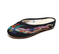 Embroidered Phoenix Women Cotton Close Slippers