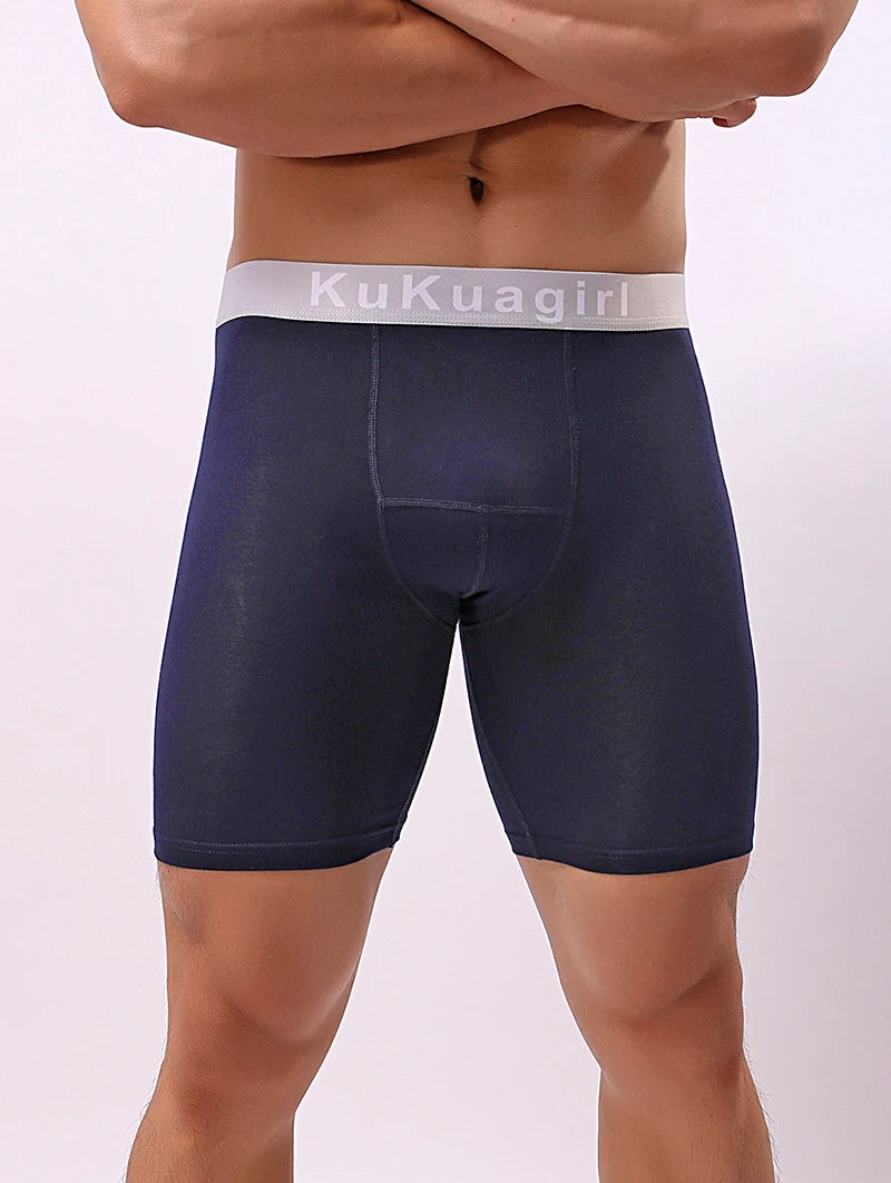 Men's Underwear Pure Cotton Lengthened Boxer Pants Sports Sweat Absorbing Comfortable Fitness Pants To Prevent Abrasion Of Legs