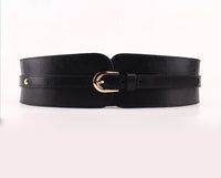 Waistband Female Vintage Genuine Leather Belt Buckles100% Cowskin Wide Belt For Women High Quality Ceinture Femme Elastic red