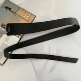 120cm Female Fashion Circle Belt Wide Black Belt for Women Geometric Knot Waistband Waist Dress Coat Clothing Decoration