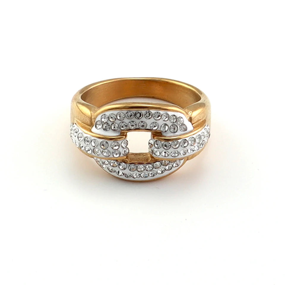 New Design Luxury Shiny Crystal Rings 18 K