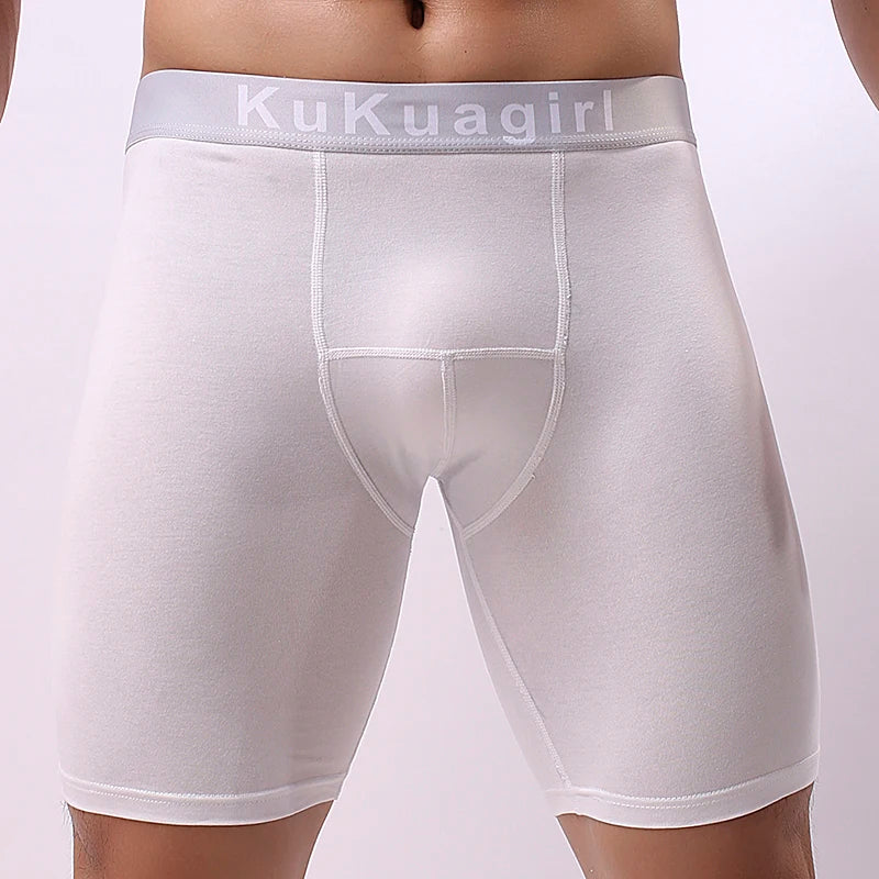 Men's Underwear Pure Cotton Lengthened Boxer Pants Sports Sweat Absorbing Comfortable Fitness Pants To Prevent Abrasion Of Legs