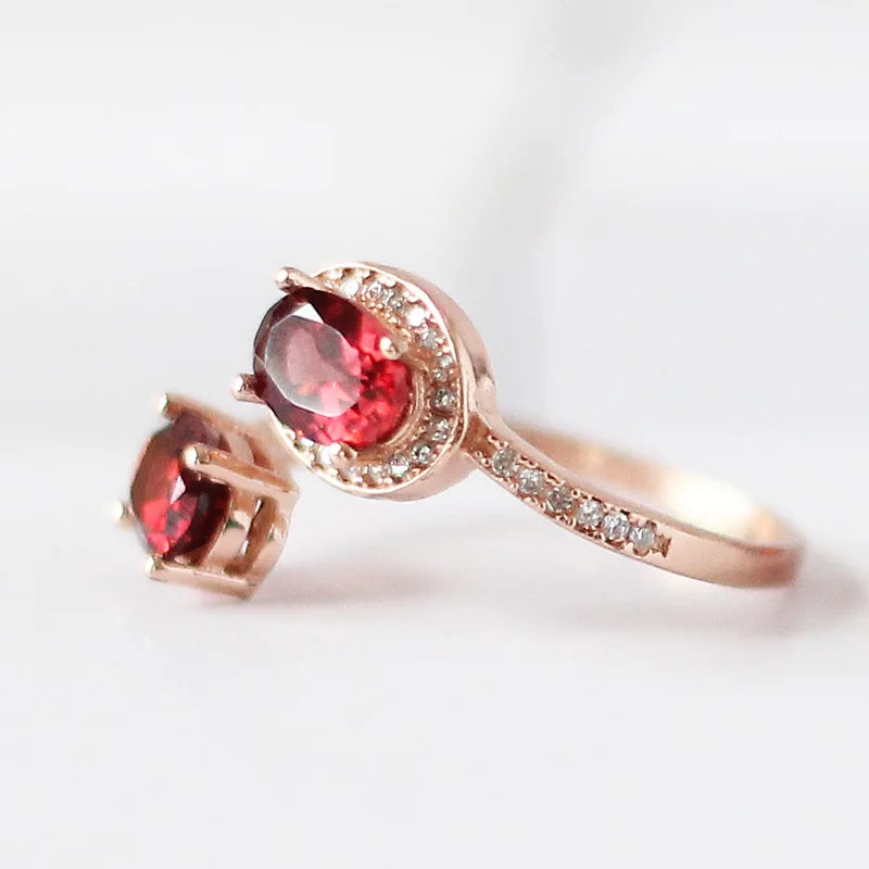 Natural Real Garnet Ring 925