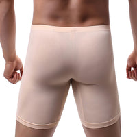 iKingsky Men's Long Leg Boxer No Ride Up Underwear Seamless Front Trunks Stretch Mens Underpanties Great for Sport