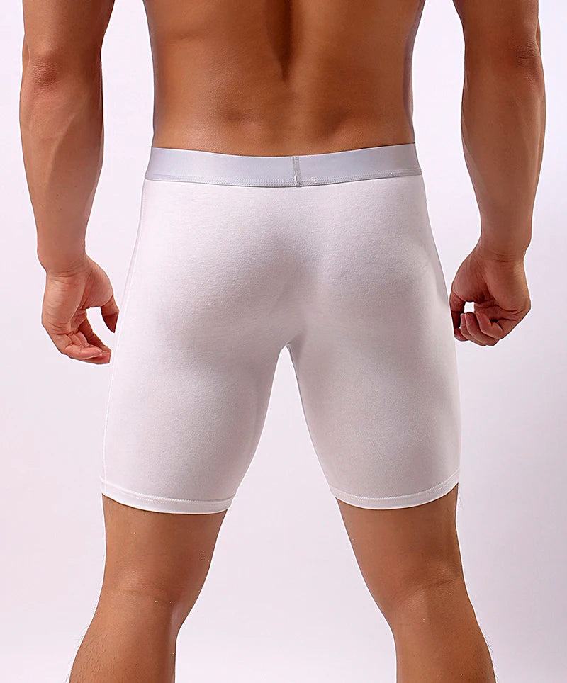 Men's Underwear Pure Cotton Lengthened Boxer Pants Sports Sweat Absorbing Comfortable Fitness Pants To Prevent Abrasion Of Legs