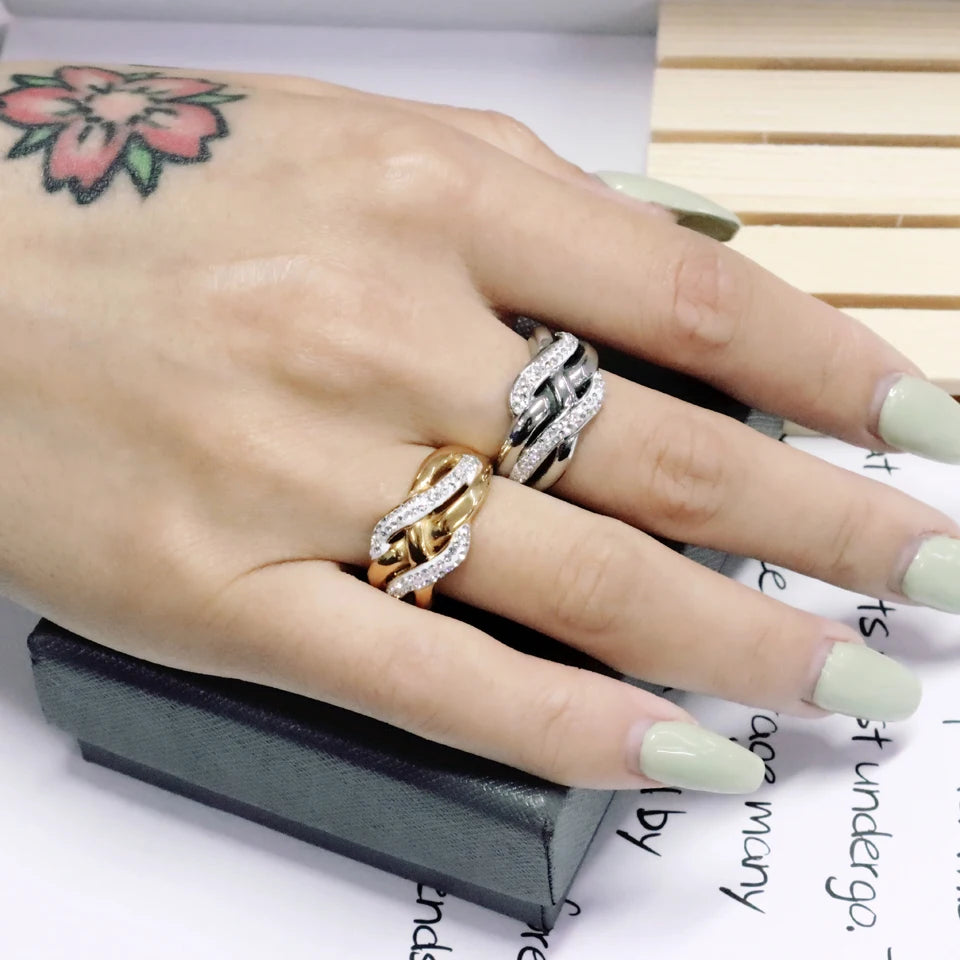 New Design Luxury Shiny Crystal Rings 18 K