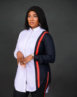 2 Pcs Stripe Print Long Sleeve Tops and Pant Set