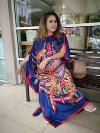 African Dresses For Women Plus Size Muslim Summer Silk Loose Cardigans Traditional Ramadan Long Duster Coat For Party