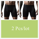 2pcs/Lot underpants leg up long boxer shorts man underwear panties for men pouch male trunks mesh calzoncillo hombre sexy boxers