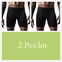 2pcs/Lot underpants leg up long boxer shorts man underwear panties for men pouch male trunks mesh calzoncillo hombre sexy boxers