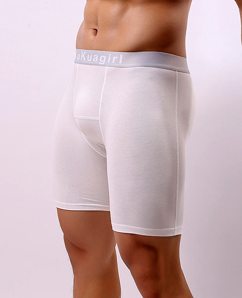 Men's Underwear Pure Cotton Lengthened Boxer Pants Sports Sweat Absorbing Comfortable Fitness Pants To Prevent Abrasion Of Legs