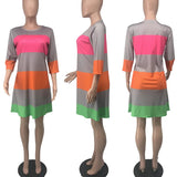 Dresses For Women African Clothes Africa Dress Rainbow Stripe Print Dashiki Clothing Ankara Plus Size Africa Woman