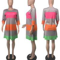 Dresses For Women African Clothes Africa Dress Rainbow Stripe Print Dashiki Clothing Ankara Plus Size Africa Woman