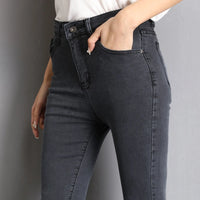 Woman High Elastic Stretch Denim Pants