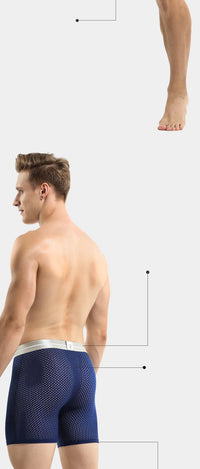 Mens Underwear Shorts Breathable Long Leg Underpants