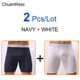 Men's Underwear Pure Cotton Lengthened Boxer Pants Sports Sweat Absorbing Comfortable Fitness Pants To Prevent Abrasion Of Legs