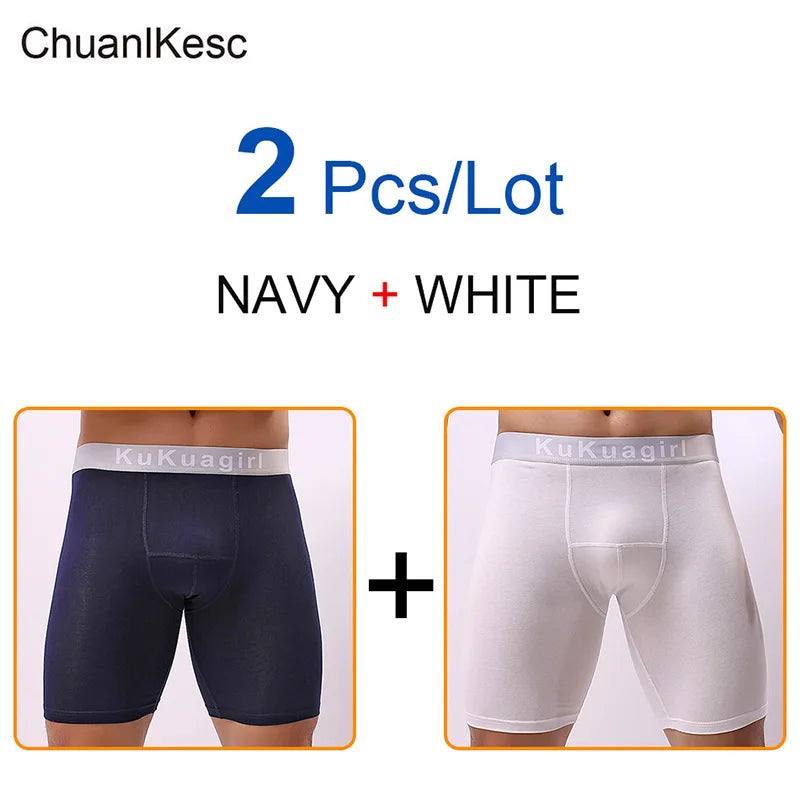 Men's Underwear Pure Cotton Lengthened Boxer Pants Sports Sweat Absorbing Comfortable Fitness Pants To Prevent Abrasion Of Legs