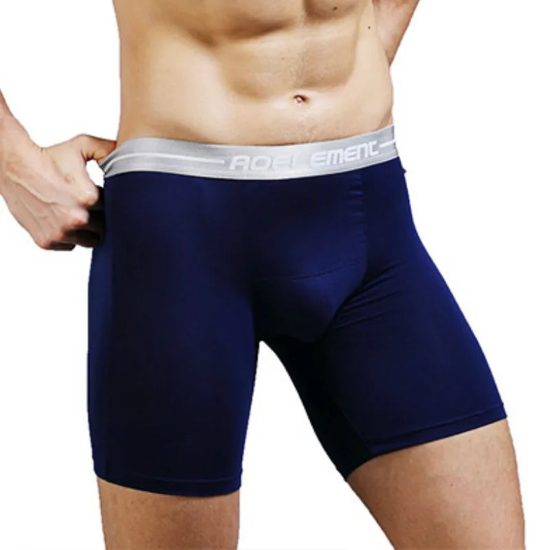 Mens Stretch Boxer Brief Underwear Breathable Stretch Underwear for Men Boy Modal Cotton Leg Boxers Set 4 Pack Plus size