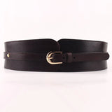 Waistband Female Vintage Genuine Leather Belt Buckles100% Cowskin Wide Belt For Women High Quality Ceinture Femme Elastic red