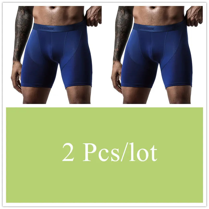2pcs/Lot underpants leg up long boxer shorts man underwear panties for men pouch male trunks mesh calzoncillo hombre sexy boxers