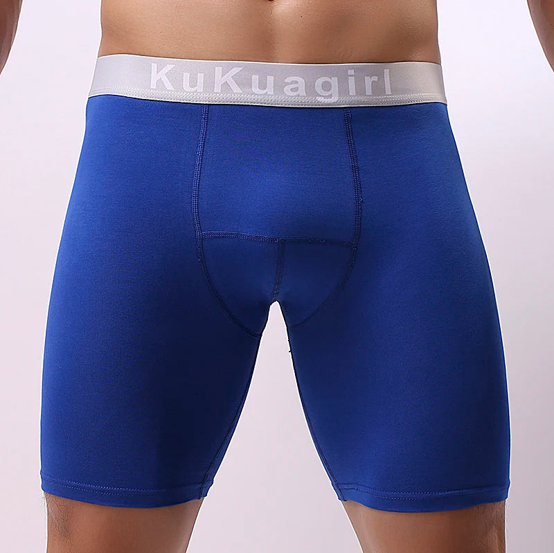 Men's Underwear Pure Cotton Lengthened Boxer Pants Sports Sweat Absorbing Comfortable Fitness Pants To Prevent Abrasion Of Legs
