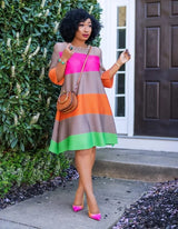 Dresses For Women African Clothes Africa Dress Rainbow Stripe Print Dashiki Clothing Ankara Plus Size Africa Woman