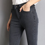 Woman High Elastic Stretch Denim Pants