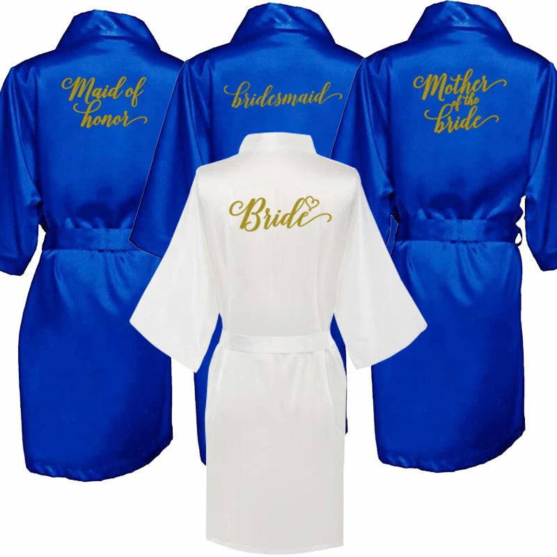 Satin Silk Royal Blue Bathrobe