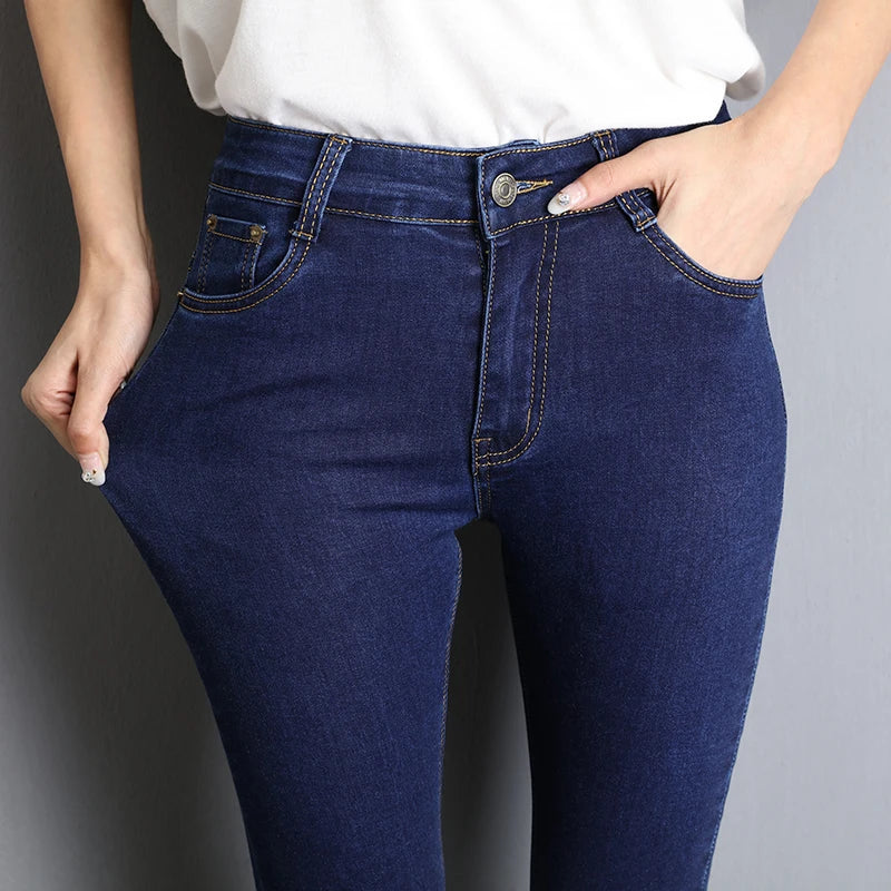 Woman High Elastic Stretch Denim Pants