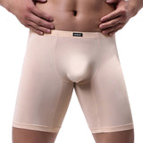 iKingsky Men's Long Leg Boxer No Ride Up Underwear Seamless Front Trunks Stretch Mens Underpanties Great for Sport