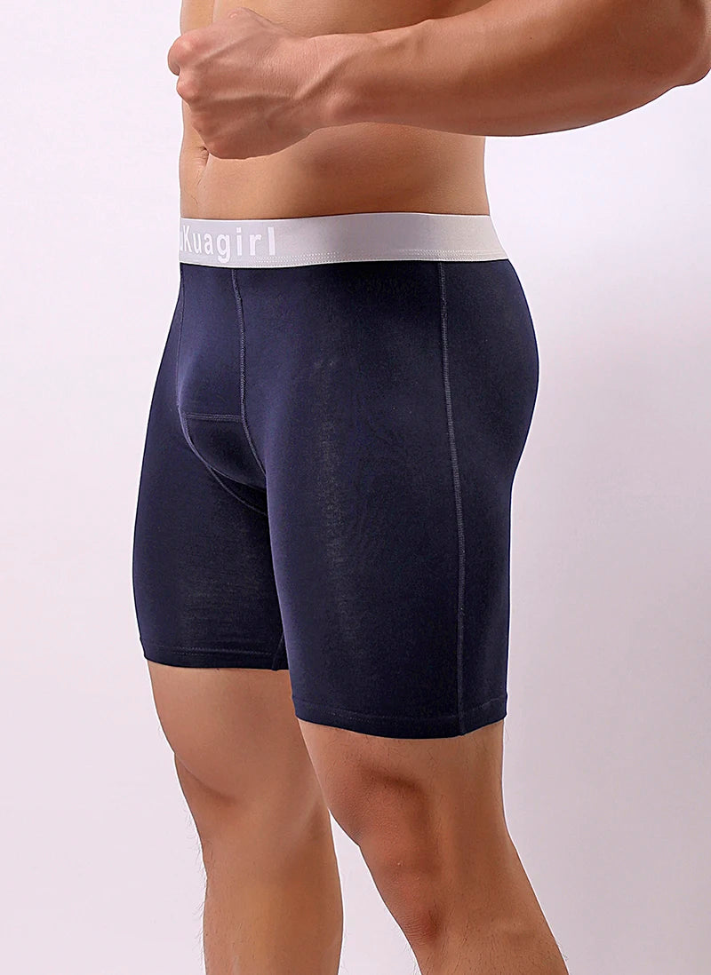 Men's Underwear Pure Cotton Lengthened Boxer Pants Sports Sweat Absorbing Comfortable Fitness Pants To Prevent Abrasion Of Legs