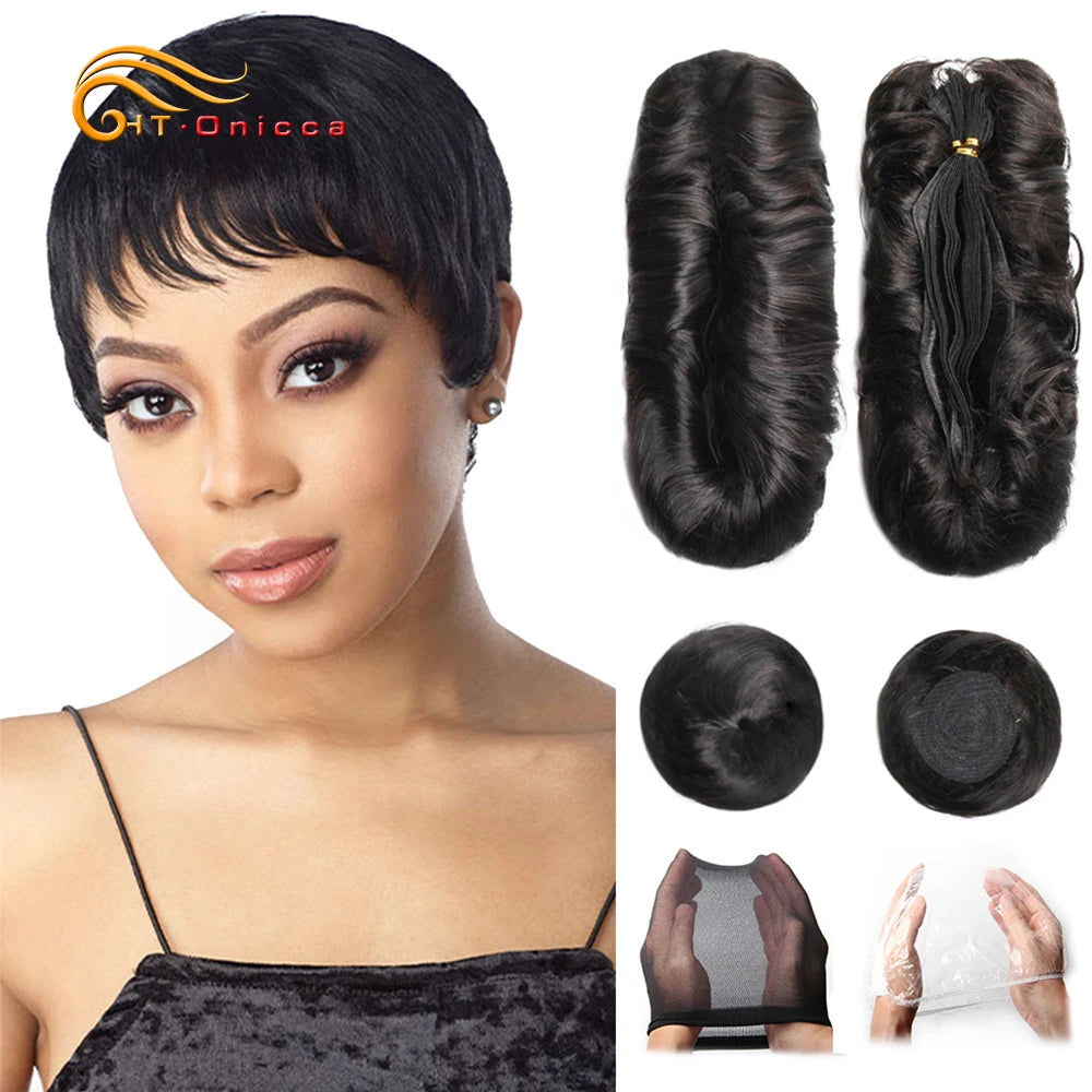 Short Human Curly Brazilian Weave Bundles For Woman