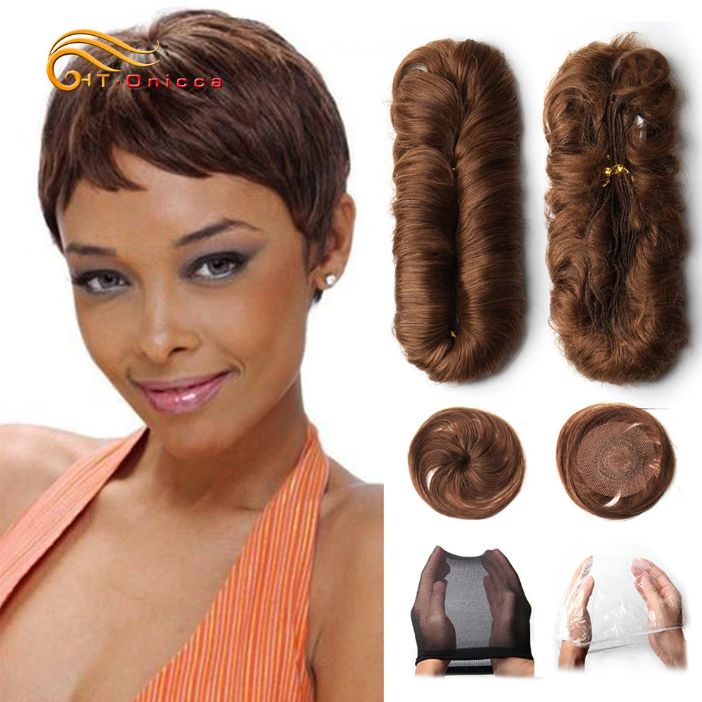 Short Human Curly Brazilian Weave Bundles For Woman