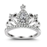 Elegant Crown Rhinestones Zircon Rings for Women Jewelry