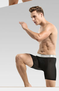 Mens Underwear Shorts Breathable Long Leg Underpants