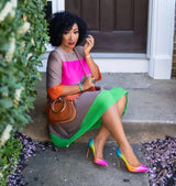 Dresses For Women African Clothes Africa Dress Rainbow Stripe Print Dashiki Clothing Ankara Plus Size Africa Woman