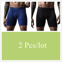 2pcs/Lot underpants leg up long boxer shorts man underwear panties for men pouch male trunks mesh calzoncillo hombre sexy boxers