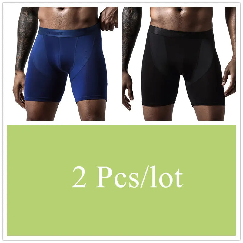 2pcs/Lot underpants leg up long boxer shorts man underwear panties for men pouch male trunks mesh calzoncillo hombre sexy boxers