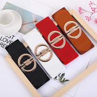 Women's Belt Gold Pair Buckle Black Waist Seal Fashion Elastic Wide White Red Good Quality Dress Knit Designer Belt